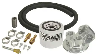 Derale Derale 13090 Single Mount 3/8 NPT Ports Up Remote Transmission Filter Kit, Standard