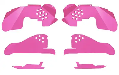 Steinjager Fenders 2007-2018 Inner Full Kit, Fronts, Rears, Front Inserts Pinky