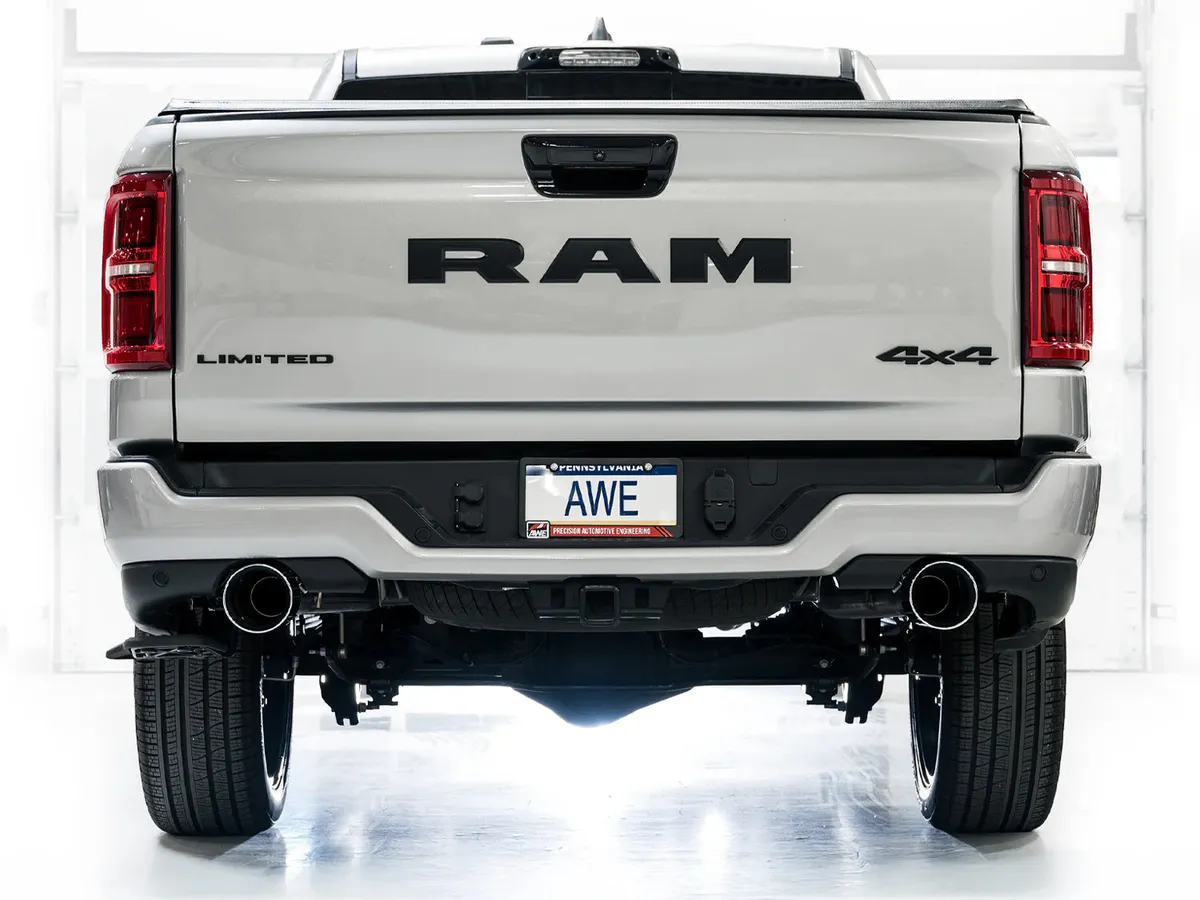 AWE 0FG Catback Exhaust for 2025 RAM 1500 3.0TT Standard and High Output - Chrome Silver Tips - 3015-32530 product image