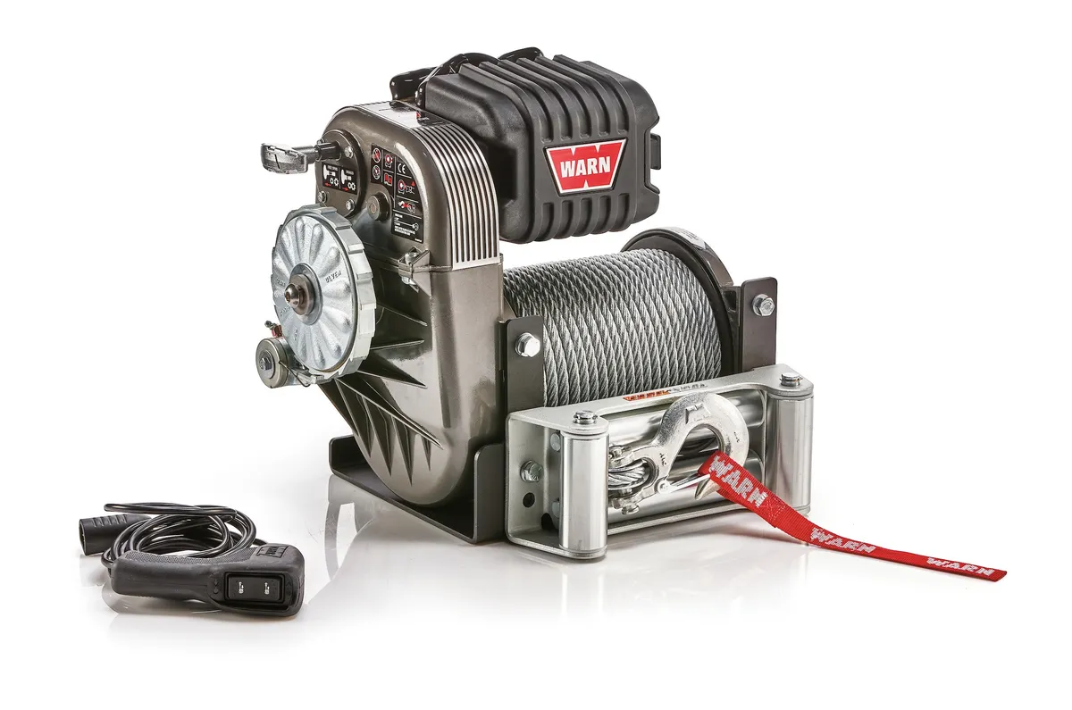 WARN - High-output 6HP motor for 10 000lb pulling capacity ; IP68 waterproof Albright electrical contactor ; 125ft of 3/8 diameter steel cable ; High-strengt product image