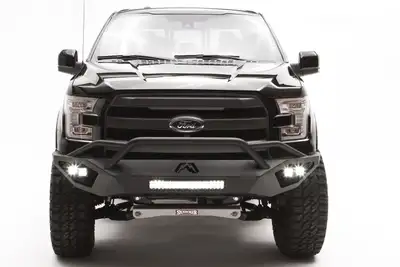Fab Fours Vengeance Front Bumper; 2 Stage Black Powder Coated; Pre-Runner;