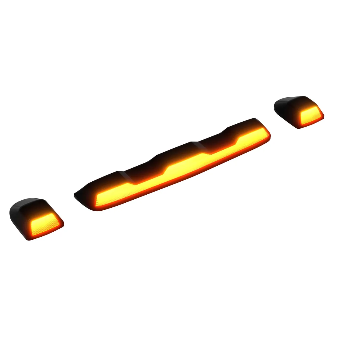 Gmc Chevy 20-23 4th Gen Body Style Heavy-Duty 3-Piece Set Amber Cab Roof Light Lens With 2-Way Forward Rear Facing Amber Ultra High-Power Leds - Includes Complete Wiring Kit For Installation on Truck That Did Not Come With OEM Installed Cab Roof product image