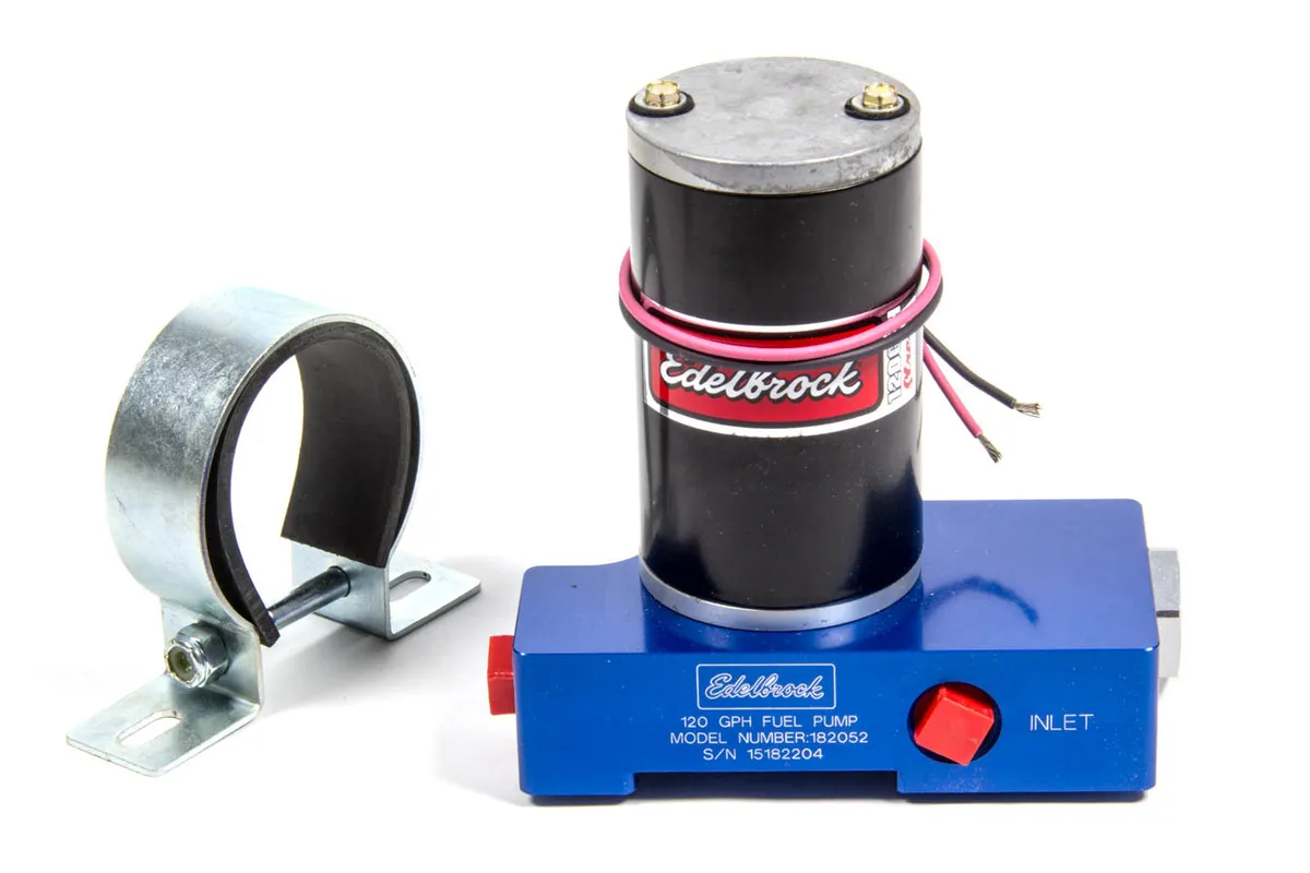 Edelbrock Fuel Pump, Electric, Quiet-Flo, Carbureted, 120gph, 3/8" In, 3/8" Out, 120 Gph, Blue