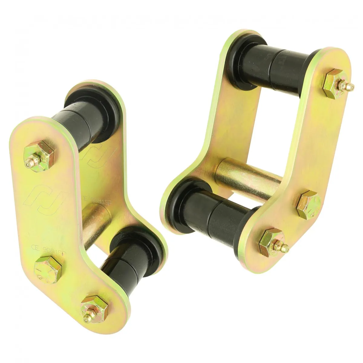 Boomerang Leaf Spring Shackles 87-95 Wrangler YJ Rear Includes Urethane Bushings HD Greasable Bolts Pair RockJock 4x4 product image