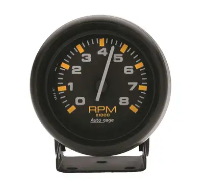AutoMeter Gauge, Tachometer, 2 3/4", 8k RPM, Pedestal, Blk Dial Blk Case, AutoGage