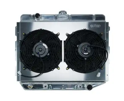COLD-CASE Radiators 66-74 A,B,C,E Body AC Aluminum Performance Radiator And 12 Inch Dual Fan Kit AT 17x26 Inch Cold Case Radiators