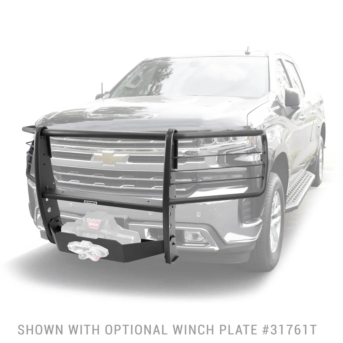 19c Silverado 1500 Black 3100 Series Stepguardcenter Grille + Brush Guards product image