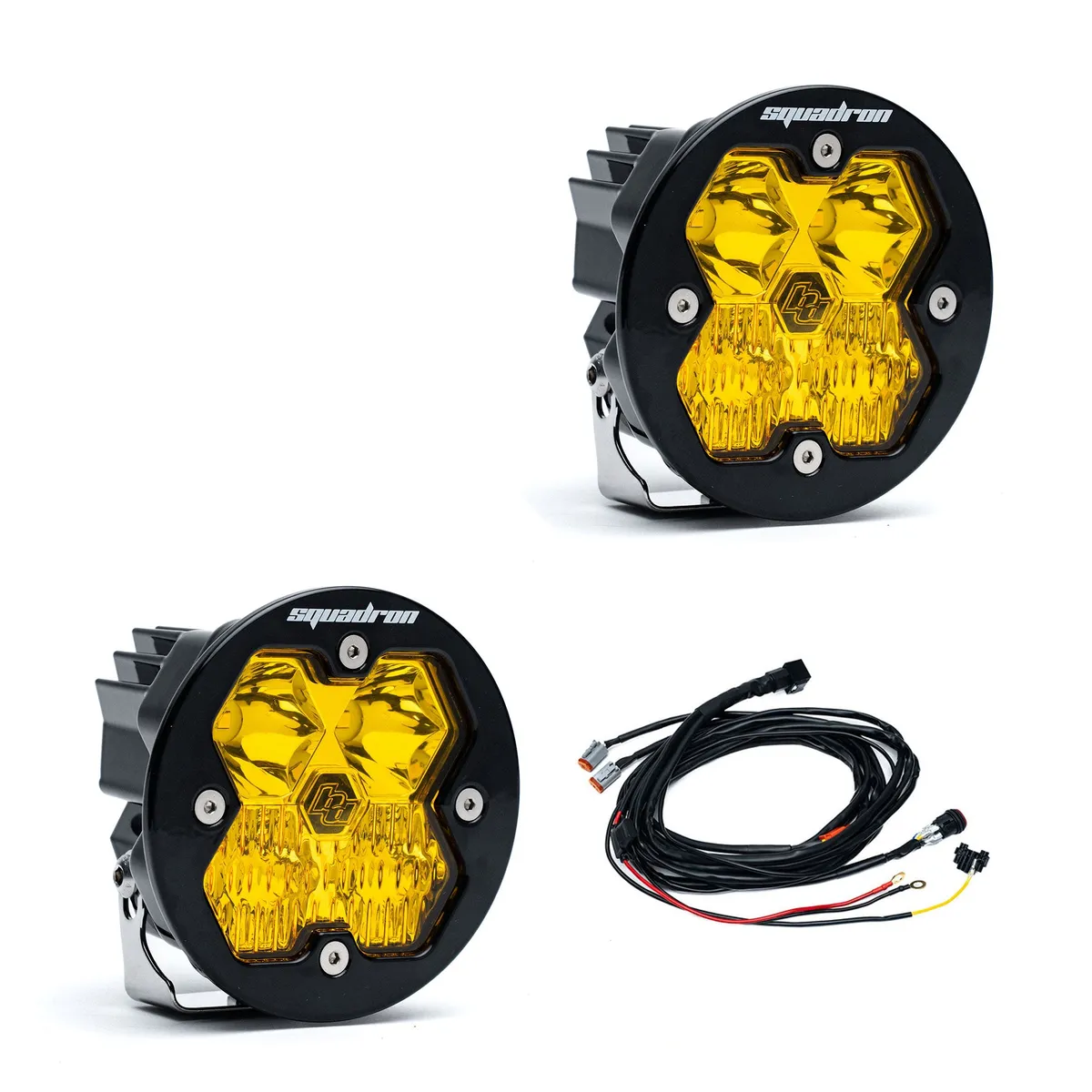 Squadron-R 2.0 Sport Black LED Auxiliary Light Pod Pair Universal Baja Amber Driving/Combo Baja Designs product image