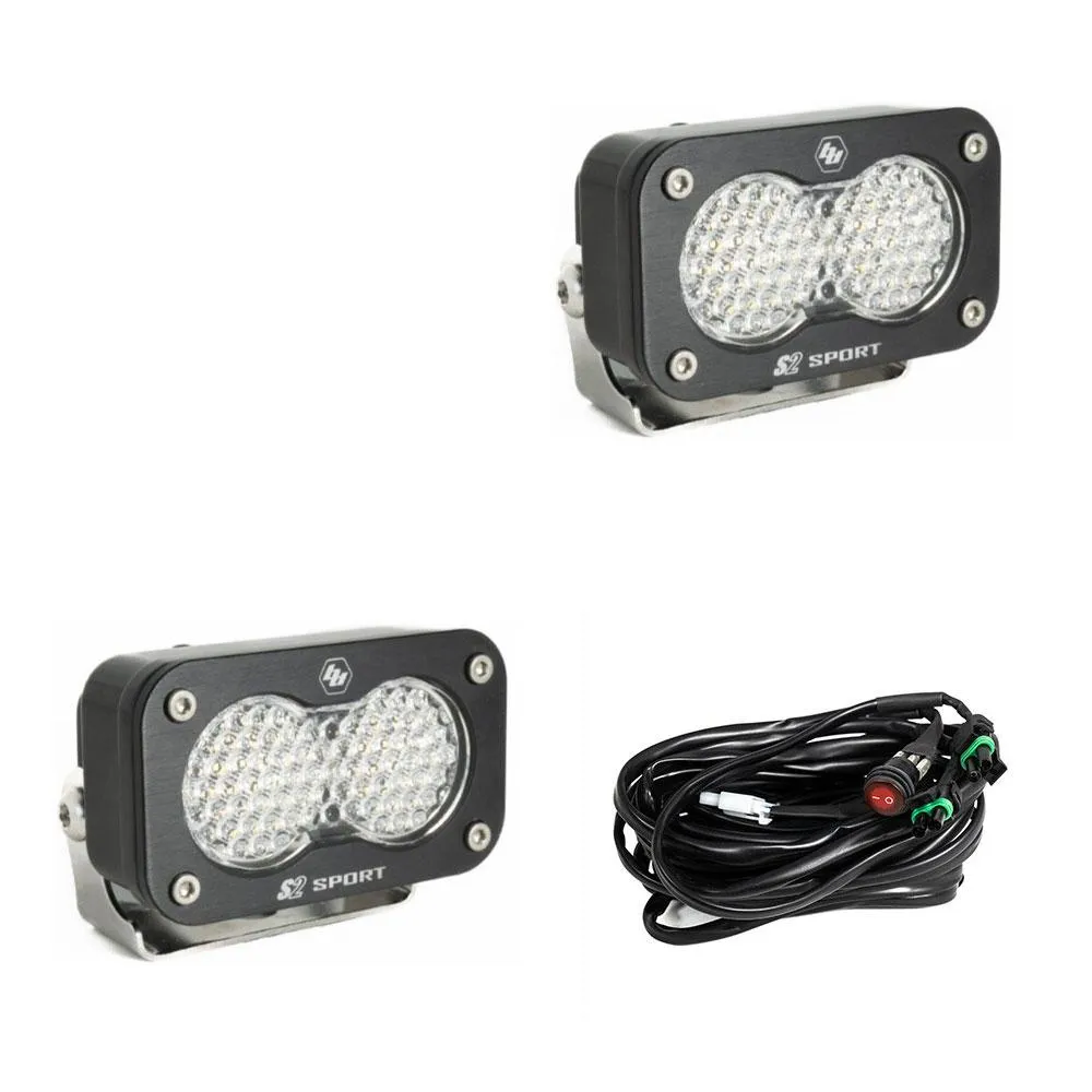 Baja Design S2 Sport Black LED Auxiliary Light Pod Pair - Universal (Choose Color/Pattern) product image