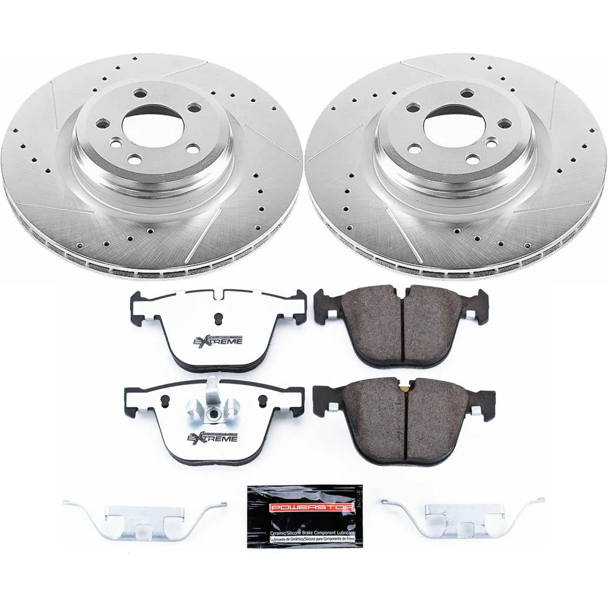 Z26 Street Warrior Upgrade Kit: Drilled/Slotted Rotors; Carbon-Fiber Ceramic Pads W/Hardware; Pad Sensors product image