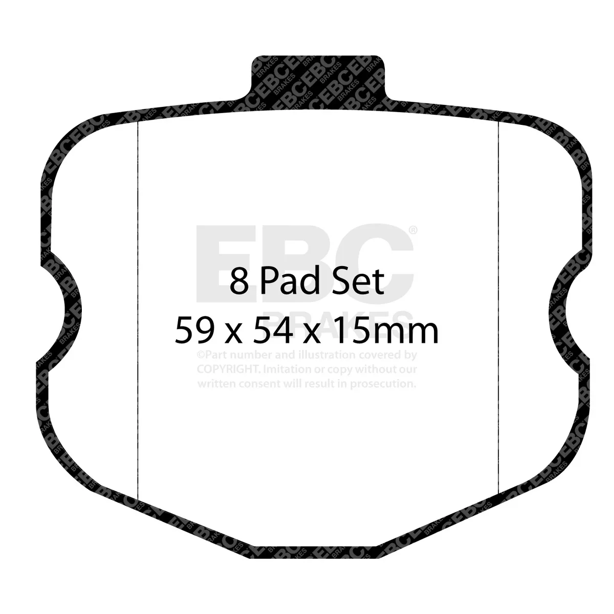 EBC Brake Pad Disc Rotor Kit; Set Of Redstuff 3000 Series Brake Pads/Pair Of 2-Piece Fully-Floating Brake Rotors; product image