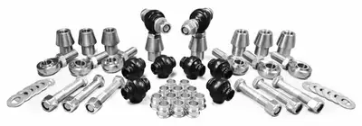 Steinjager Steinjäger Heims, Nuts, Bungs, Inserts and Boots Rod End Kits 5/8-18 RH and LH Chrome Moly Housing, Nylon Race Fits 1.250 x 0.095 Tubing 8 Rod Ends