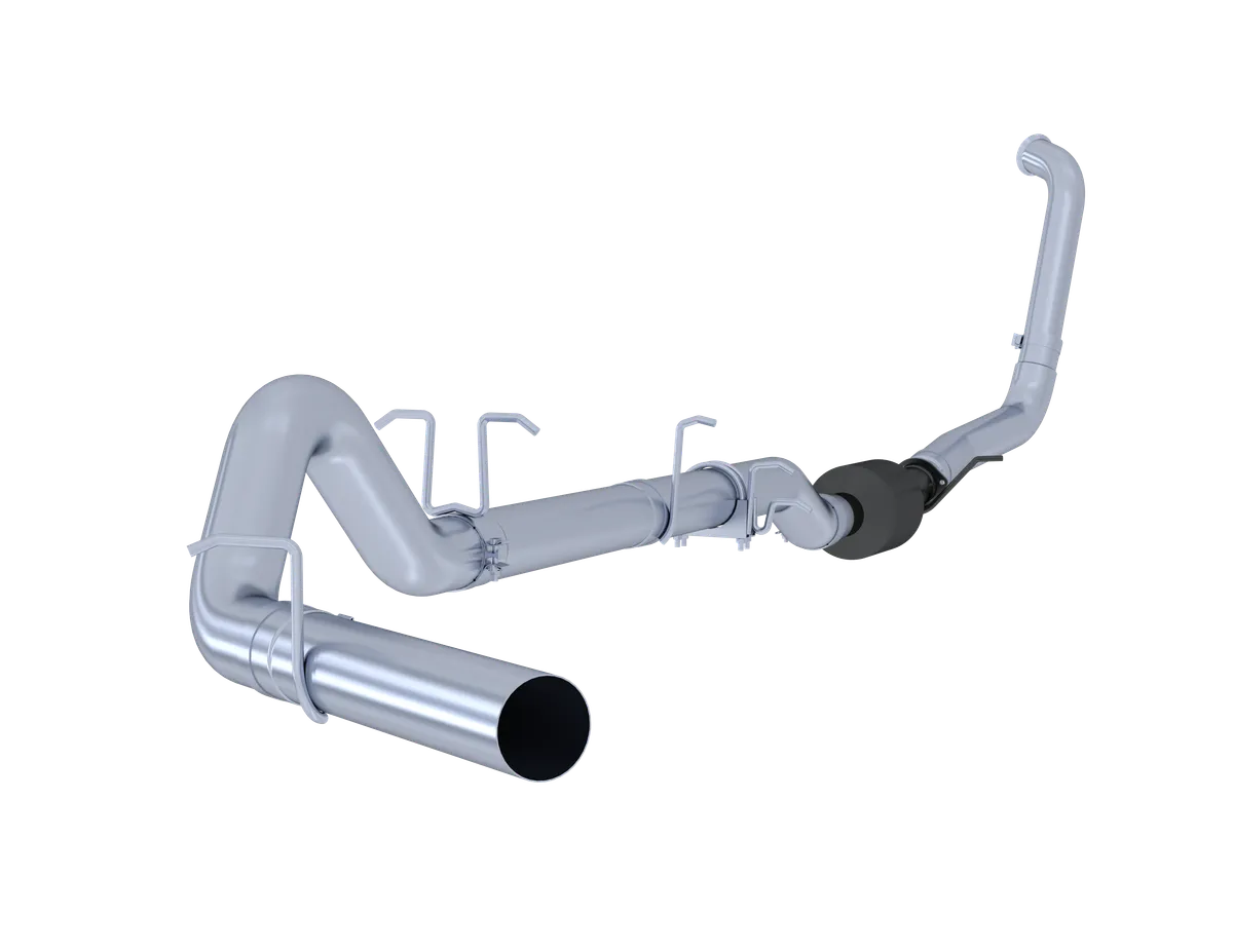 Armor Lite Turbo Back Exhaust System; 4 in.; Incl. 3.5 in. Turbo Downpipe/MidPipe/Ext.Pipes/Muffler Delete Pipe/Over Axle Pipe/Hdw; No Tip Incl.; Single Side Exit; Aluminized; product image