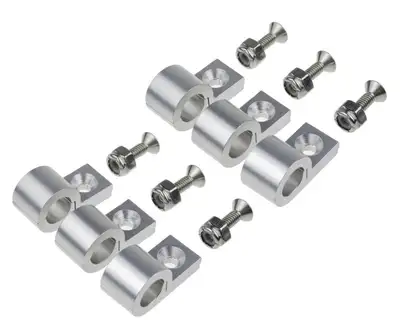 Redhorse Performance 1/4 Polished Aluminum Line Clamps 6pcs/Pkg
