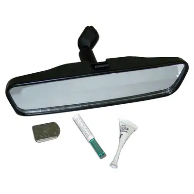 Crown Automotive Jeep Replacement 1955-1983 CJ-5 CJ 8-1/2in Rearview Mirror w/ button & adhesive 1976-1986 CJ-7 CJ 8-1/2in Rearview Mirror w/ button & adhesive 1981-1986 CJ-8 CJ 8-1/2in Rearview Mirror w/ button & adhesive 1987-1995 Wrangler YJ 8-1/2in Rearview Mirror w/ button & adhes