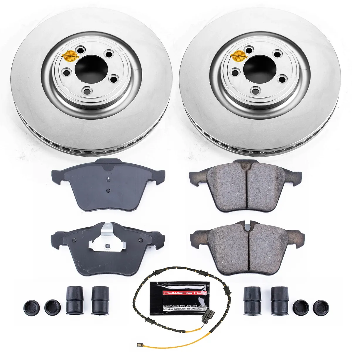 Z23 Sport Geomet Coated Rotor Kit For European Vehicles: Genuine Geomet Fully Coated Rotors; Carbon-Fiber Ceramic Pads W/Hardware; Pad Sensors product image