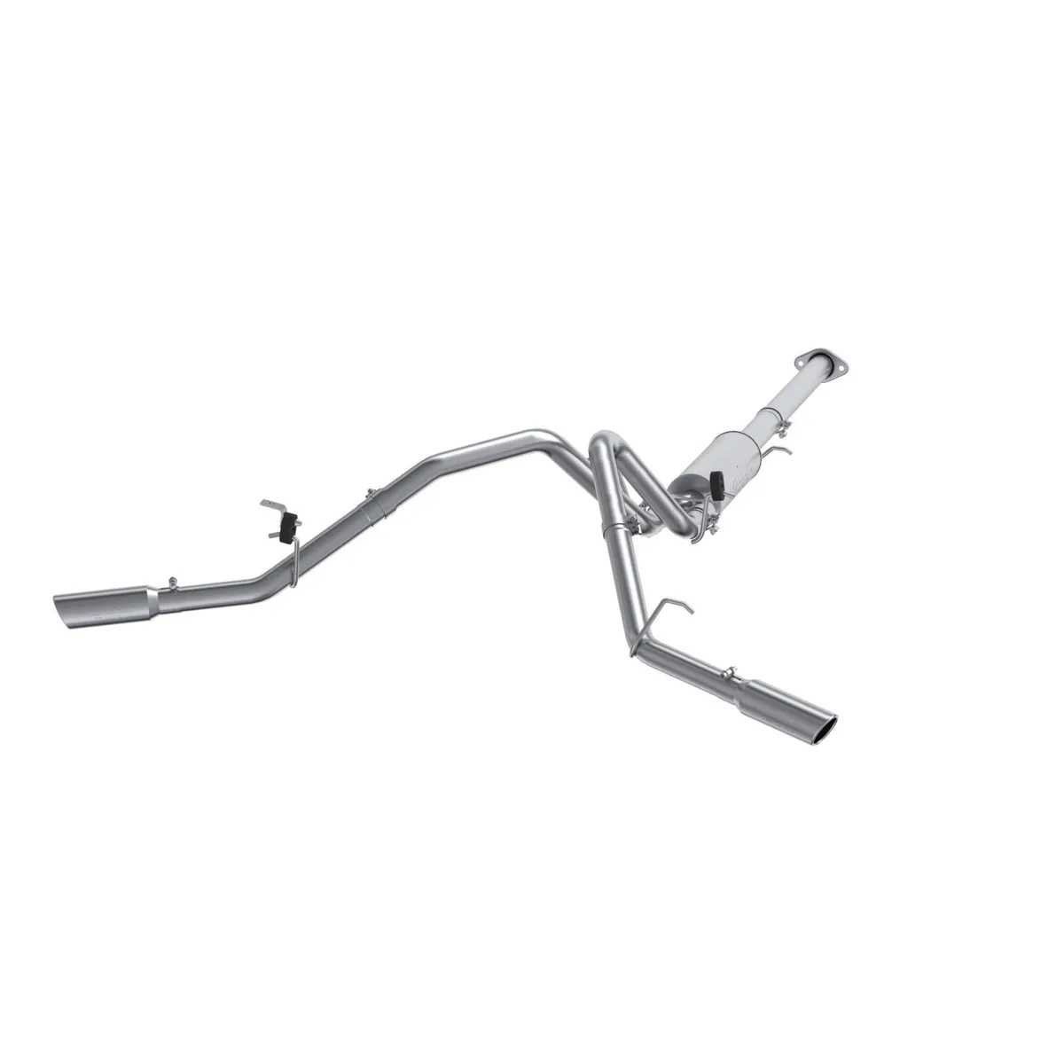Armor Lite Cat Back Exhaust System; 3 in.; Incl. Ext. Pipe/Inter. Pipe/Muffler/Over Axle Pipes/Tailpipes/Hardware/Dual 3.5 in. OD Tips; Dual Split Side Exit; Aluminized; product image