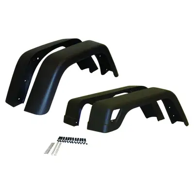 Crown Automotive Jeep Replacement 1997-2006 Wrangler TJ 4 Piece Set; Flat Black; 7in Wide