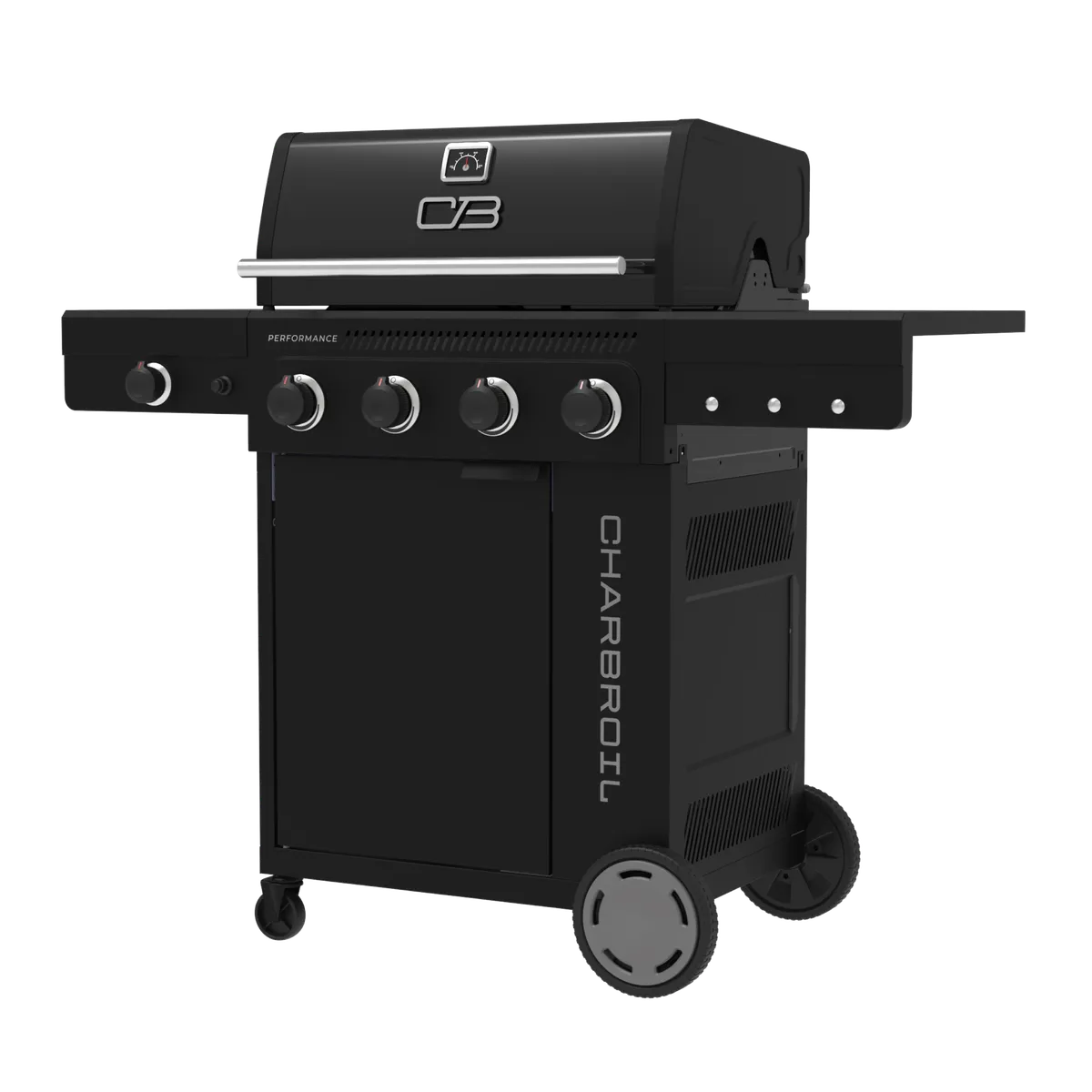 Performance Series™ FlavorMax™ 4 Burner Gas Grill Cabinet with Side Burner Black Stainless product image