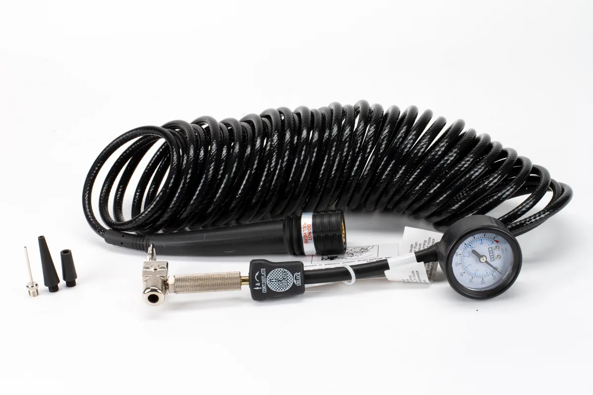 5-in-1 Deflator/Inflator, 25 Ft. Inside Braided Coil Hose, 60 PSI Inline Gauge, Bag product image