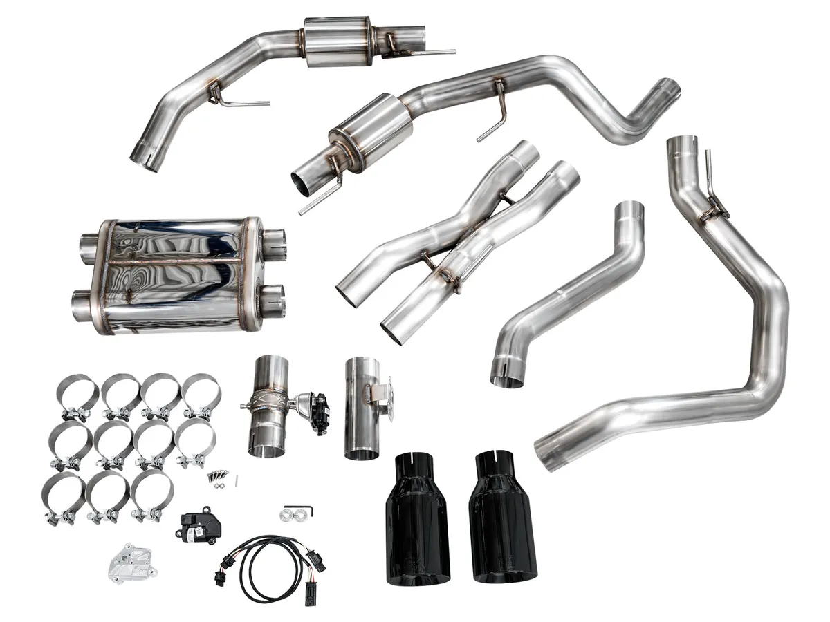 AWE SwitchPath™ Exhaust for Gen 3 Raptor R - Diamond Black Tips product image