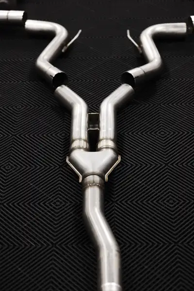 MBRP Exhaust 2019-2023 Ford Mustang 2.3L EcoBoost Active T304 Stainless Steel 3 Inch Cat-Back Quad Rear Exit with CF Tips MBRP