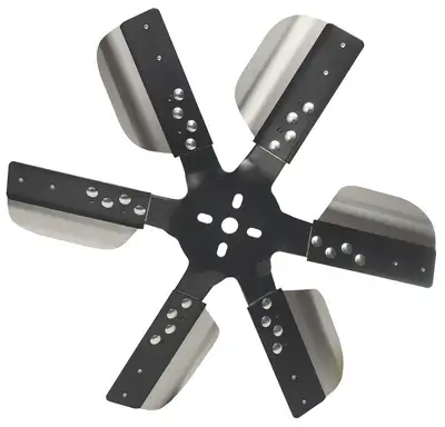 Derale 17 Heavy Duty Stainless Steel Standard Rotation Flex Fan, Black Hub