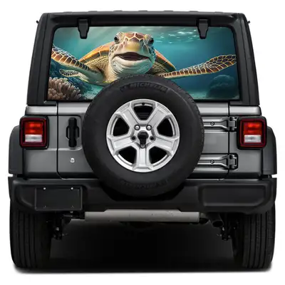 Under The Sun Inserts Turtle Smile Rear Window Decal