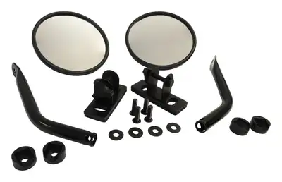Crown Automotive Jeep Replacement Quick Release Mirror Set 2007-2015 JK Wrangler; 1997-2006 TJ Wrangler; 1987-1995 YJ Wrangler; 1976-1986 CJ-7; 1981-1986 CJ-8