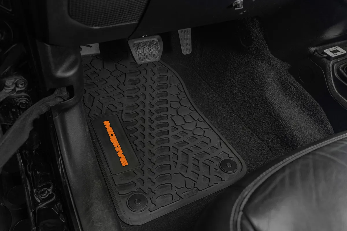 18-24 Jeep JLU 4 Dr Front and Rear -Tire Tread/Scorched Earth Scene w/ Mojave Insert - Black w/ Orange Insert product image