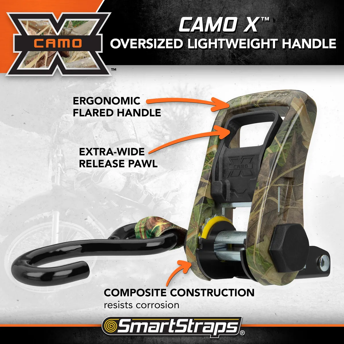 14ft 3000lb Camox Ratchet Tie Down 4 pk Camo product image