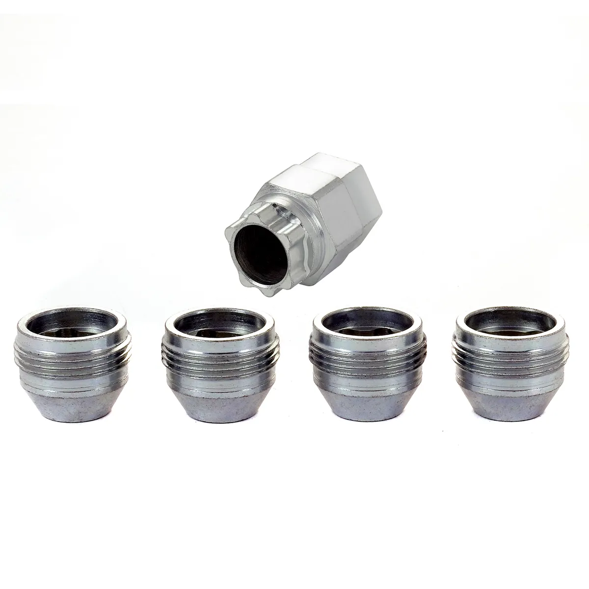 Wheel Lock Set M12x1.5 Nut Uhc (Under Cap) Cone Seat Dual 19mm & 21mm Hex .775 product image