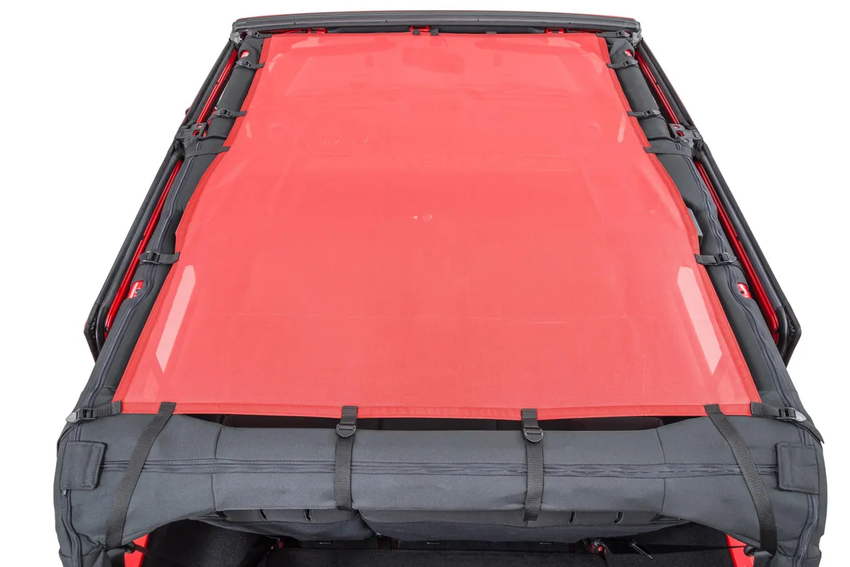 Jeep JK Mesh Bimini Top ShadeMaker Plus For 07-18 Wrangler JK 4 Door Red MasterTop product image