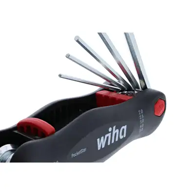 Wiha Tools USA 7 Piece PocketStar Fold-Out Hex Key Set - Metric