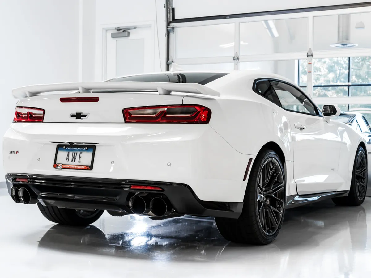 AWE Touring Edition Cat-back Exhaust for Gen6 Camaro SS / ZL1 / LT1 - Non-Resonated - Diamond Black Tips (Quad Outlet) product image