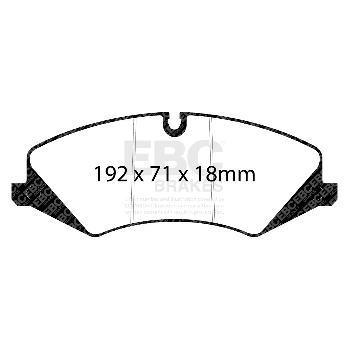 Truck/SUV Extra Duty Brake Pads; FMSI Pad No. D1479; Vented; 360mm Dia.; 62mm Height; 30mm Thick; 79mm Center Hole Dia.; Pad Dimensions: 192 x 71 x 18mm; product image