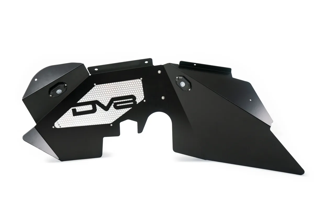 DV8 Offroad Front Aluminum Inner Fender Black w/ Rock Lights - JK product image