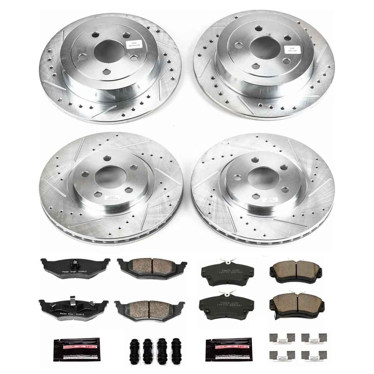 Z23 Evolution Sport Upgrade Kit: Drilled/Slotted Rotors; Carbon-Fiber Ceramic Pads W/Hardware product image