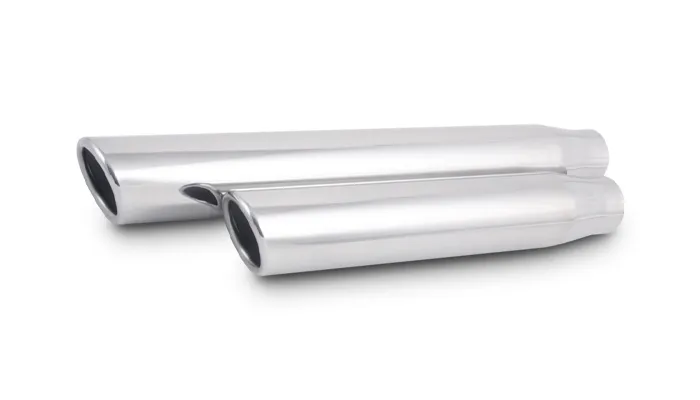 Exhaust Tip; Round Rolled; 3 in. Outlet O.D.; 2.5 in. Inlet ID; 11 in. L; 304 Stainless Steel; Single Wall Angle Cut; product image