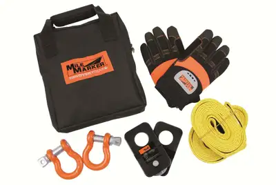 Mile Marker Mile Marker 19-00105 4k Recovery Kit Includes Two 8ft Straps, Snatch Block, Shackles, Gloves, Bag