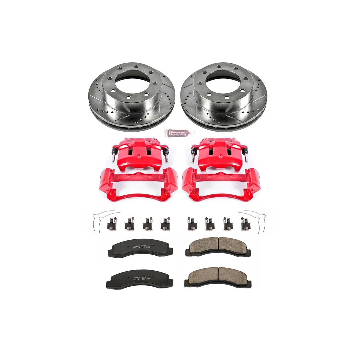 Z23 Evolution Sport Upgrade Kit: Drilled/Slotted Rotors; Carbon-Fiber Ceramic Pads; Powder Coated Calipers product image