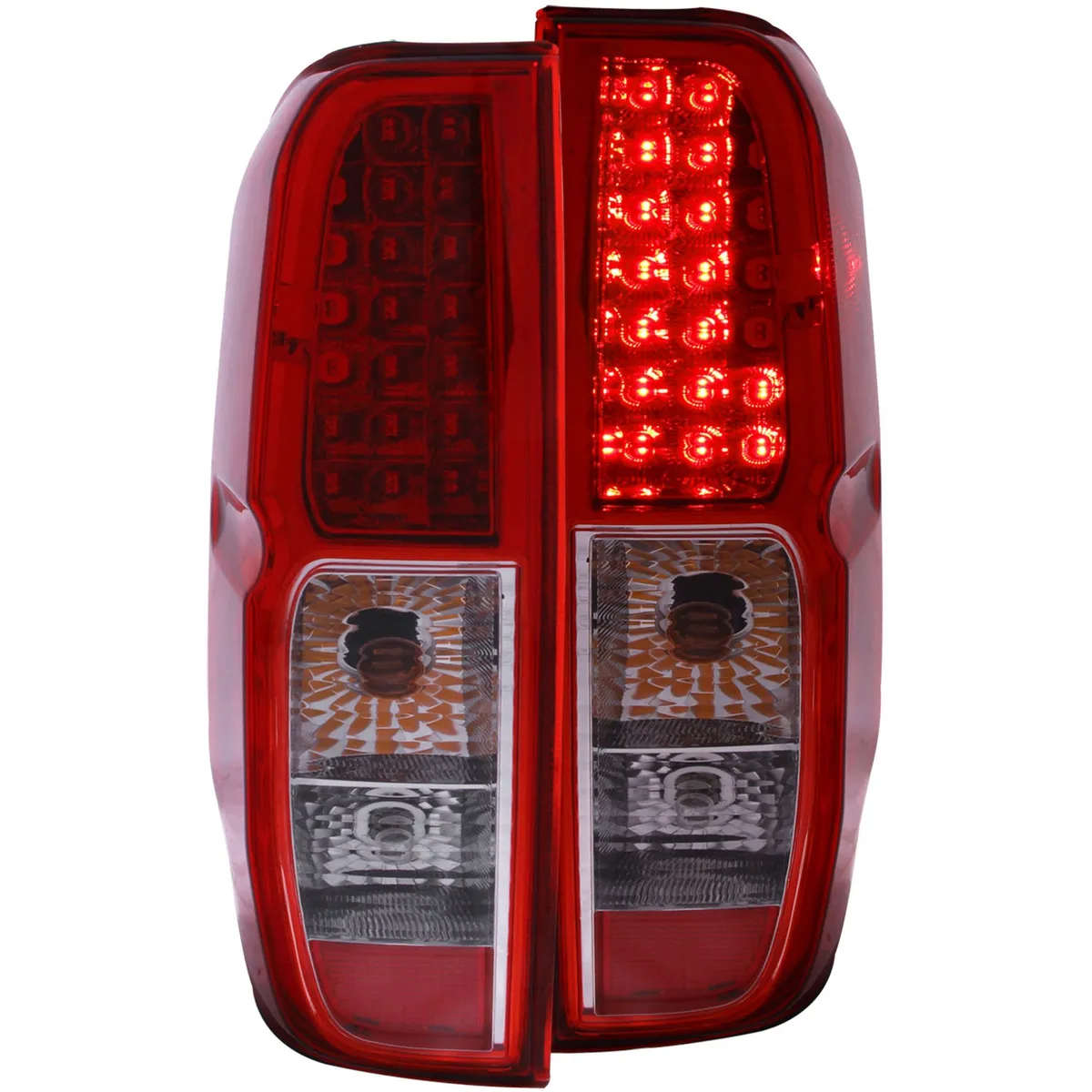 Nissan Frontier 05-21/ Suzuki Equator 9-12 LED Tail Lights Chrome Red/Clear Lens product image