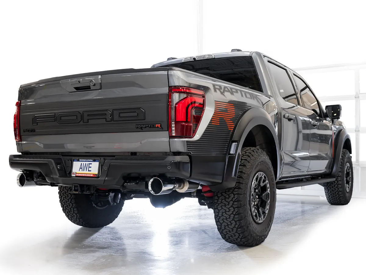 AWE SwitchPath™ Exhaust for Gen 3 Raptor R - Diamond Black Tips product image
