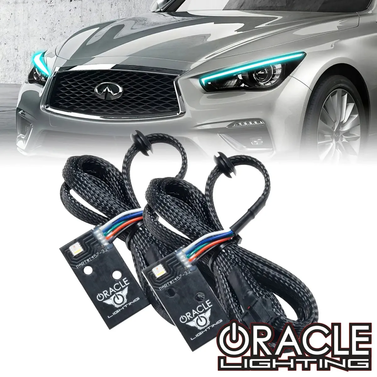 Oracle Lighting 2014-2021 Infiniti Q50 Colorshift Rgb+w Headlight DRL Upgrade Kit product image