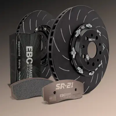 EBC Brakes SR21 Pad and Floating Rotor Full Kit; Set Of Full Race SR-21 Brake Pads/Pair Of 2-Piece Fully-Floating Brake Discs;