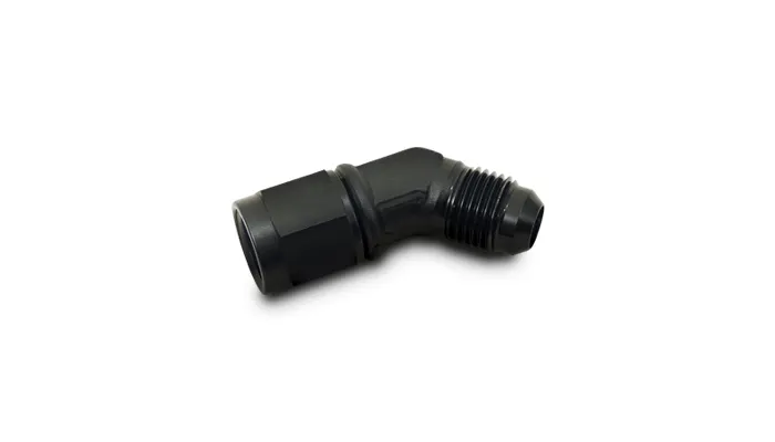 45 Degree Swivel Adapter Fitting; -10AN Female x -10AN Male; 6061 Aluminum; Black Anodized; product image
