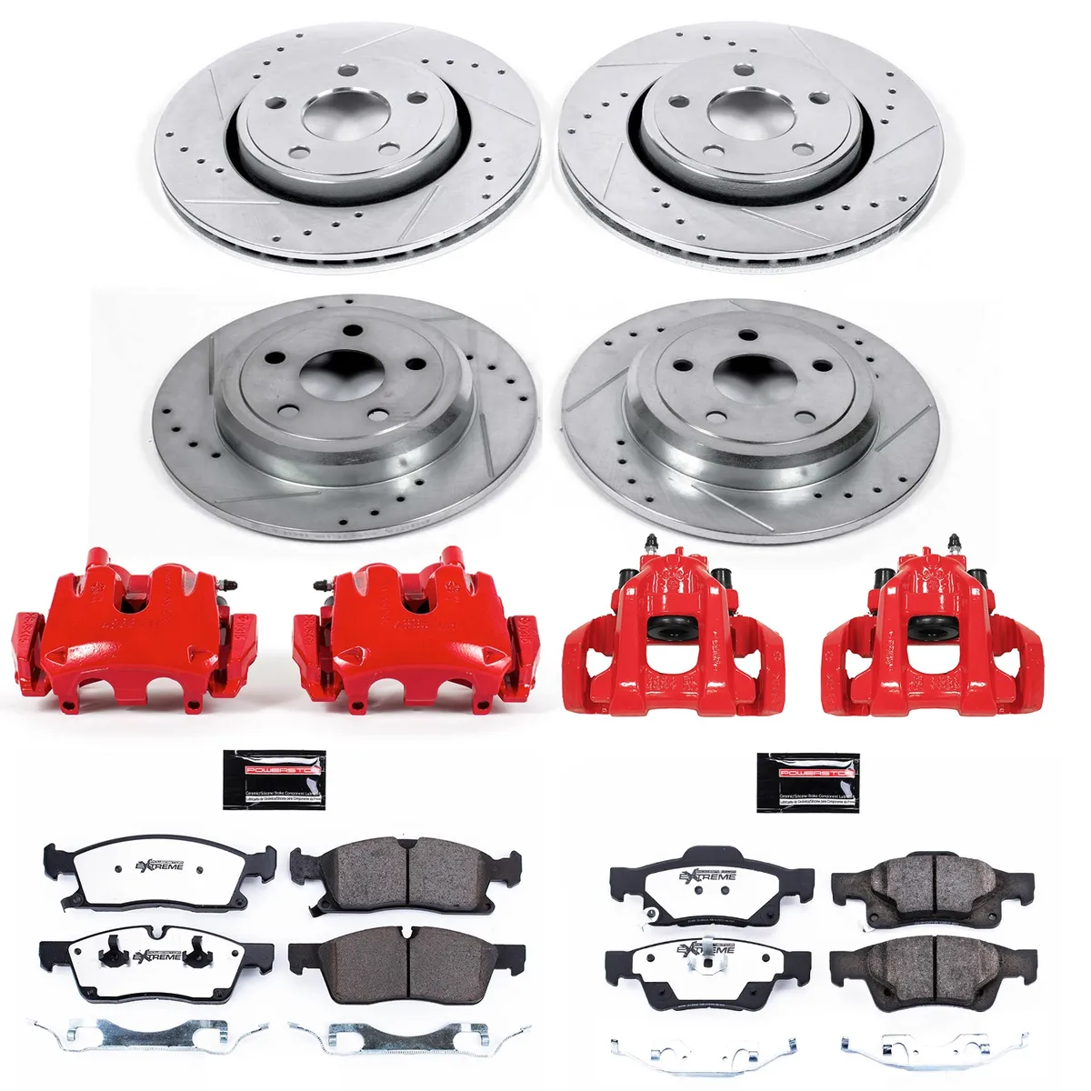Z36 Truck/Tow Upgrade Kit: Drilled/Slotted Rotors; Carbon-Fiber Ceramic Pads; Powder Coated Calipers product image