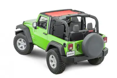 MasterTop Jeep JK Mesh Bimini Top ShadeMaker Plus For 07-18 Wrangler JK 2 Door Red MasterTop
