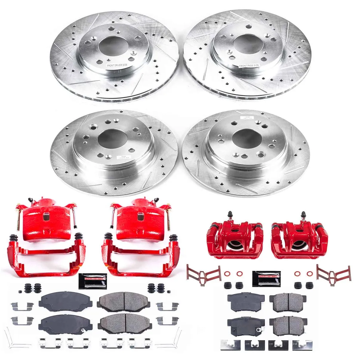 Z23 Evolution Sport Upgrade Kit: Drilled/Slotted Rotors; Carbon-Fiber Ceramic Pads; Powder Coated Calipers product image