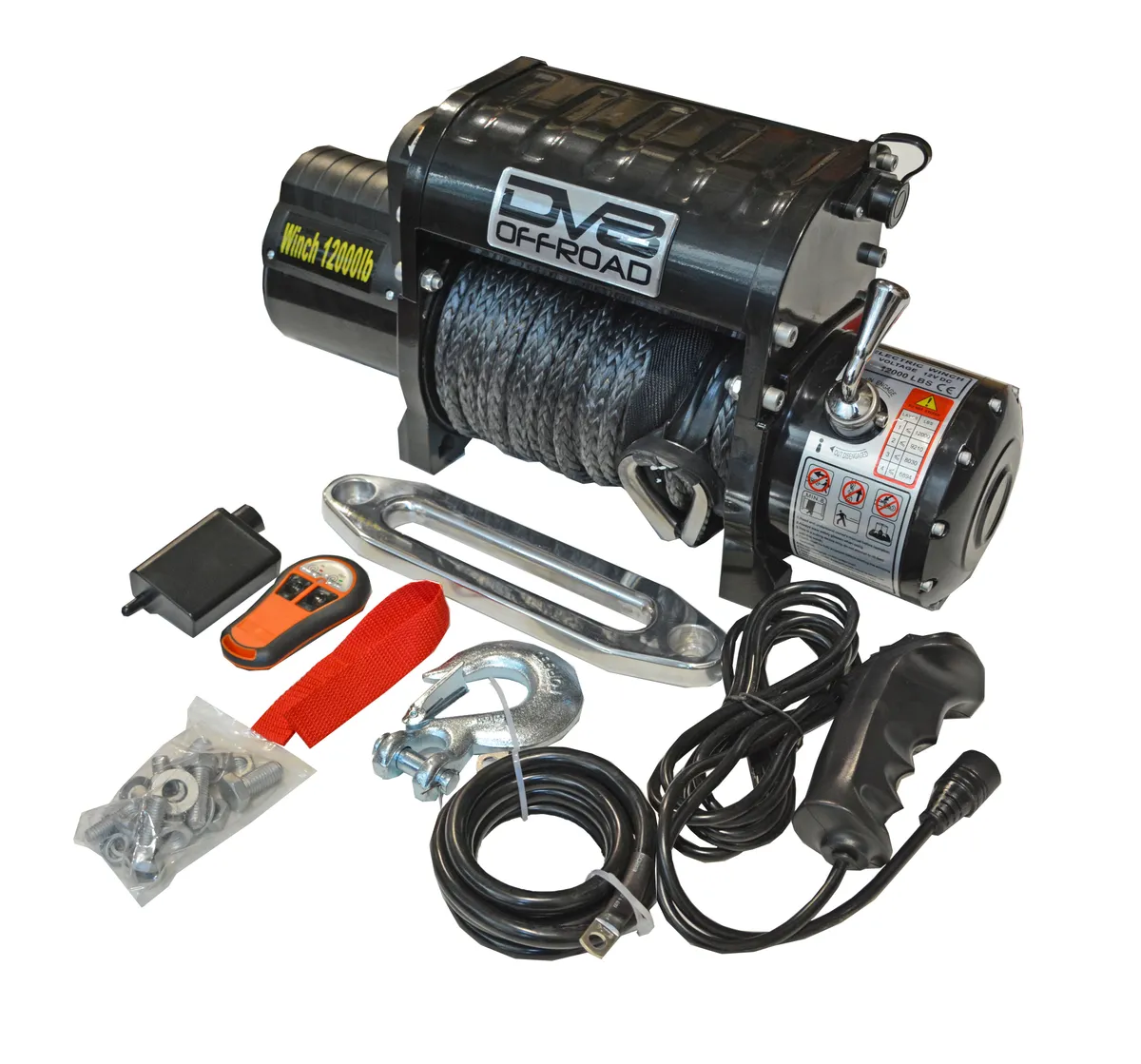 DV8 Offroad Winch w/Synthetic Line and Wireless Remote 12,000lb product image